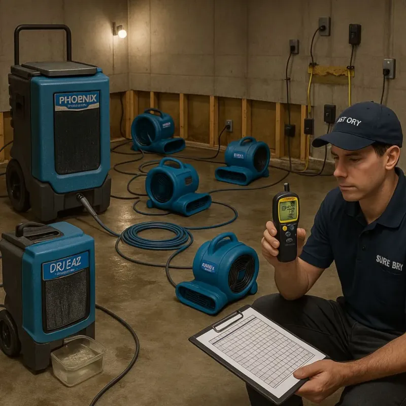 Structural Drying and Dehumidification process in Turnersville, NJ